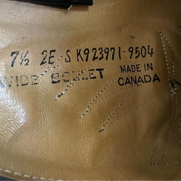 BOULET Leather Cowboy Boots Black Silver Grey 7.5 - Picture 12 of 12